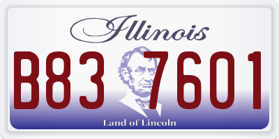 IL license plate B837601