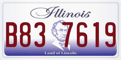 IL license plate B837619