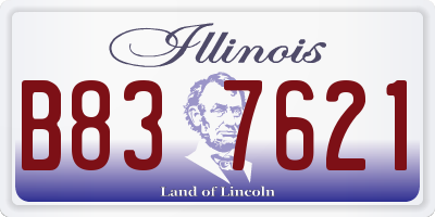 IL license plate B837621