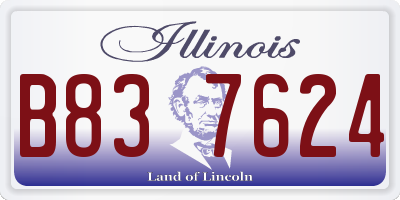 IL license plate B837624