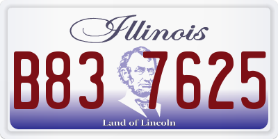 IL license plate B837625