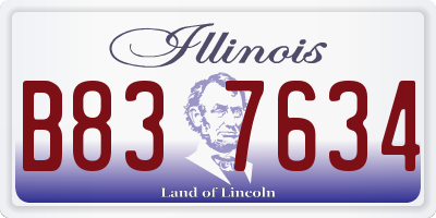 IL license plate B837634