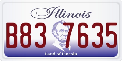 IL license plate B837635