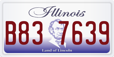 IL license plate B837639