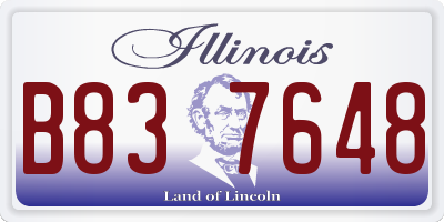 IL license plate B837648