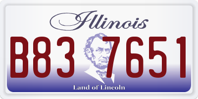 IL license plate B837651