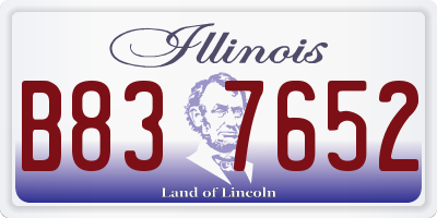 IL license plate B837652