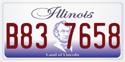 IL license plate B837658