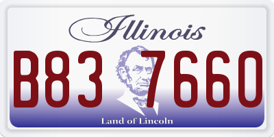 IL license plate B837660