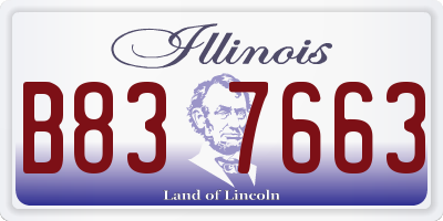 IL license plate B837663