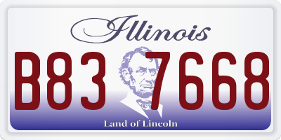 IL license plate B837668