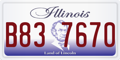 IL license plate B837670