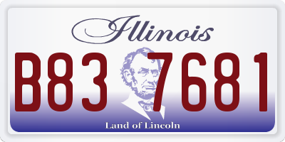 IL license plate B837681
