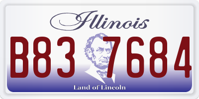 IL license plate B837684