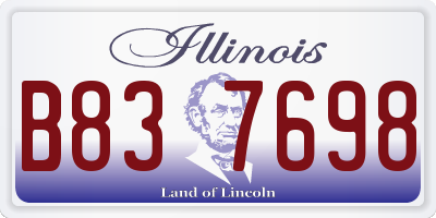 IL license plate B837698