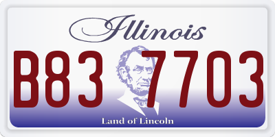 IL license plate B837703