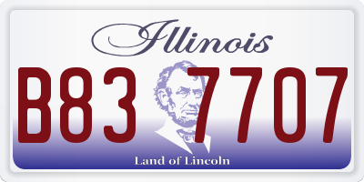 IL license plate B837707