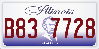 IL license plate B837728
