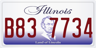 IL license plate B837734