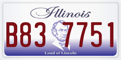 IL license plate B837751