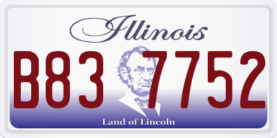 IL license plate B837752
