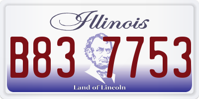 IL license plate B837753