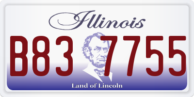 IL license plate B837755