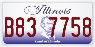 IL license plate B837758