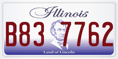 IL license plate B837762