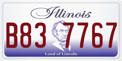 IL license plate B837767