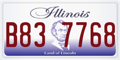 IL license plate B837768