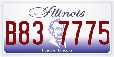 IL license plate B837775