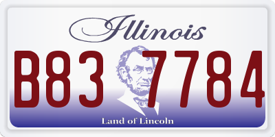IL license plate B837784