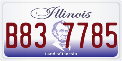 IL license plate B837785