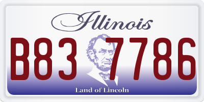 IL license plate B837786