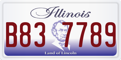 IL license plate B837789