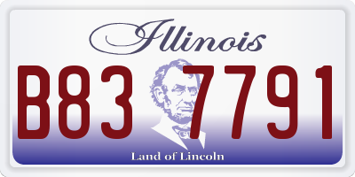 IL license plate B837791