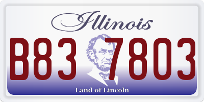 IL license plate B837803