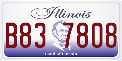 IL license plate B837808