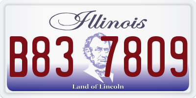 IL license plate B837809