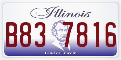 IL license plate B837816