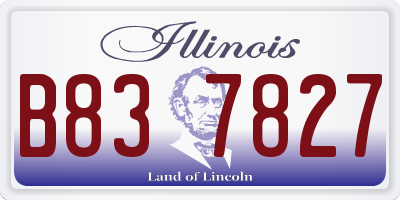 IL license plate B837827