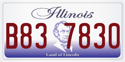IL license plate B837830