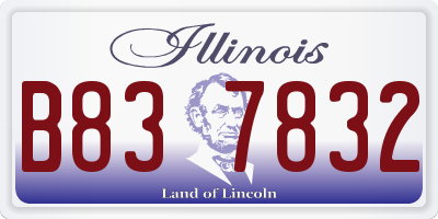 IL license plate B837832