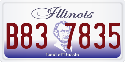 IL license plate B837835