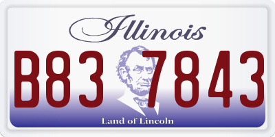 IL license plate B837843