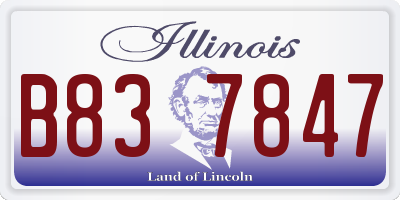 IL license plate B837847