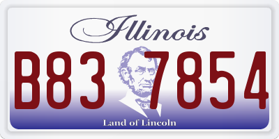 IL license plate B837854