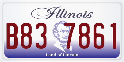 IL license plate B837861