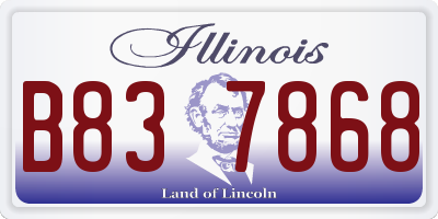 IL license plate B837868